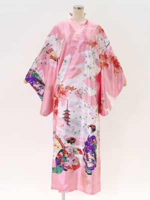 Photo1: Cherry Girls "Kimono" robe (With long-sleeves)