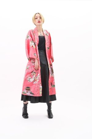 Photo1: Dancing girls "Happi-coat" robe