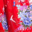 Photo3: Flower & Crane "Kimono" robe