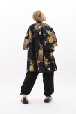 Photo1: Chrysanthemum & Crane  "Happi-coat" robe (Half length)